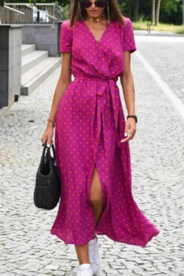 Nala Printed Wrap Maxi Dress