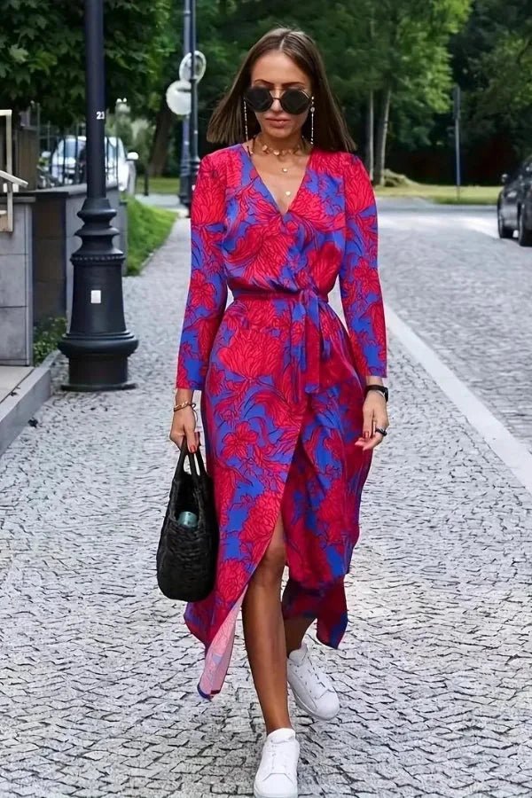 Nala Printed Wrap Maxi Dress