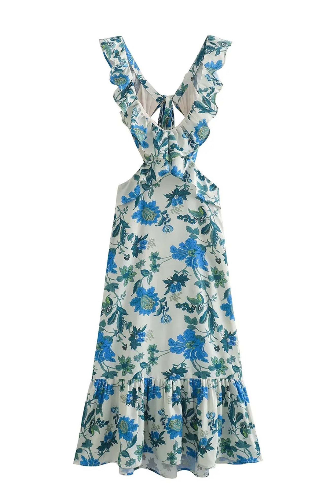 Azelia Floral Ruffle Midi Dress