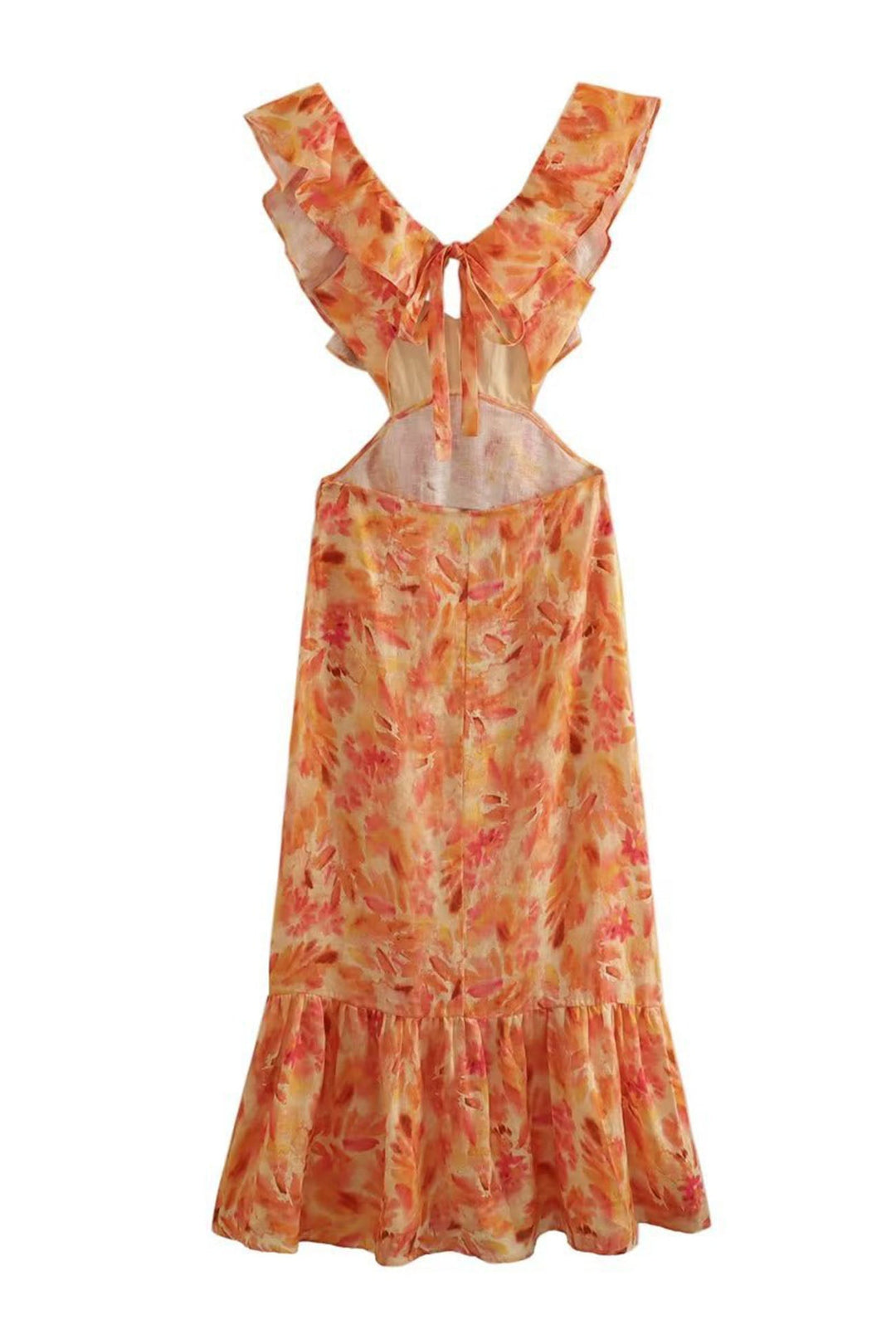 Azelia Floral Ruffle Midi Dress