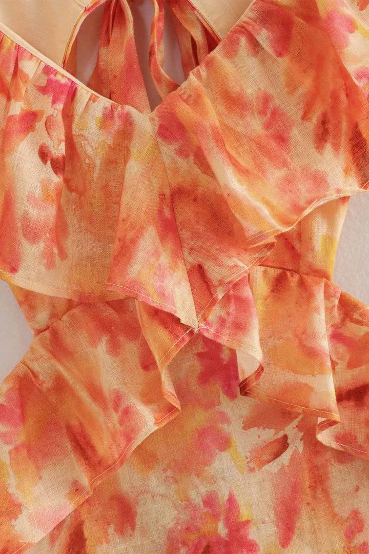Azelia Floral Ruffle Midi Dress