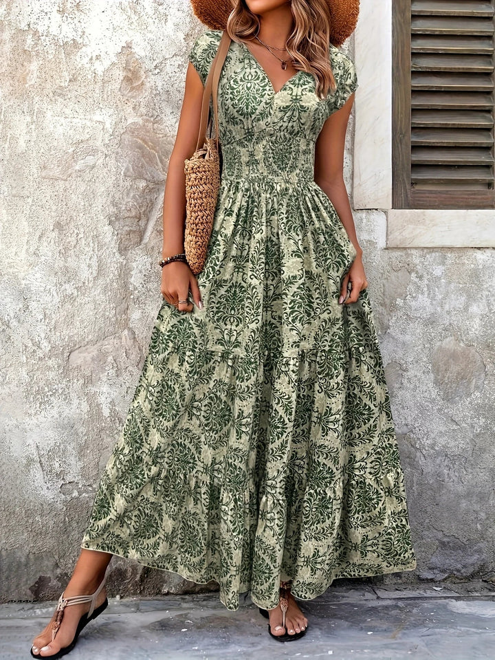 Seraphelle Printed Tiered Maxi Dress