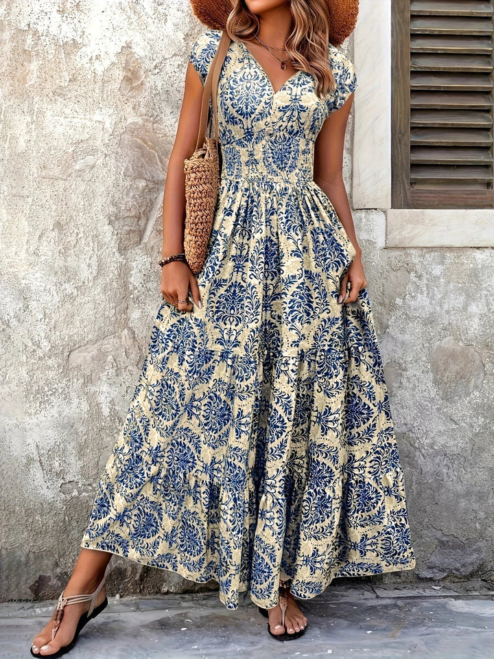 Seraphelle Printed Tiered Maxi Dress