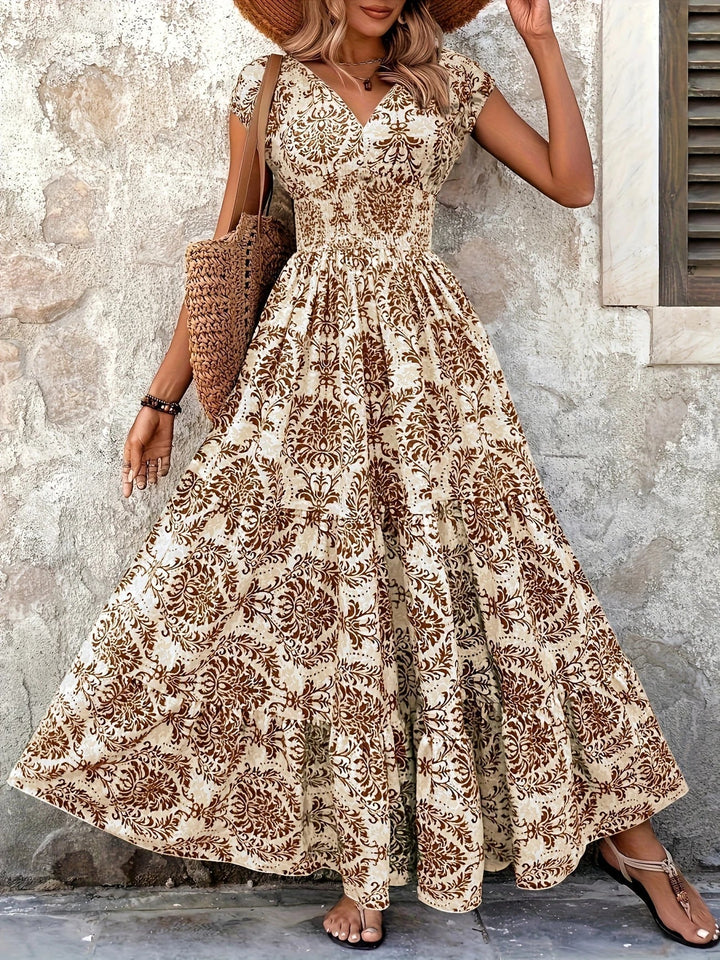 Seraphelle Printed Tiered Maxi Dress
