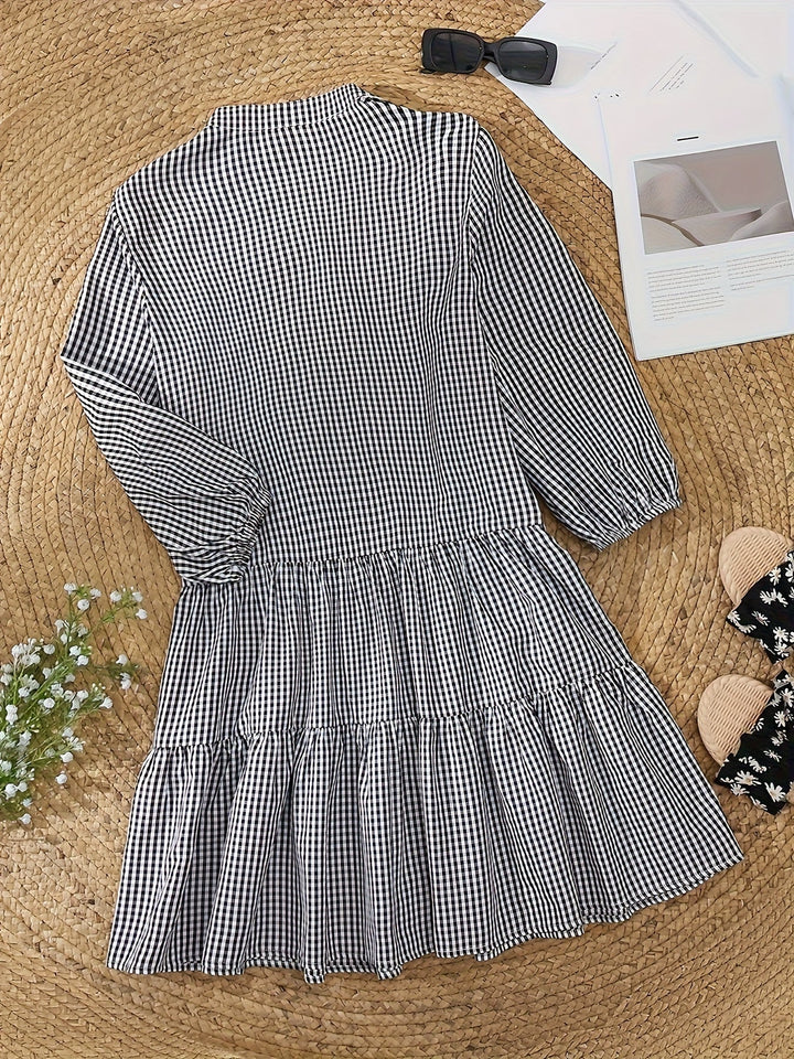 Lorelai Gingham Tiered Mini Dress