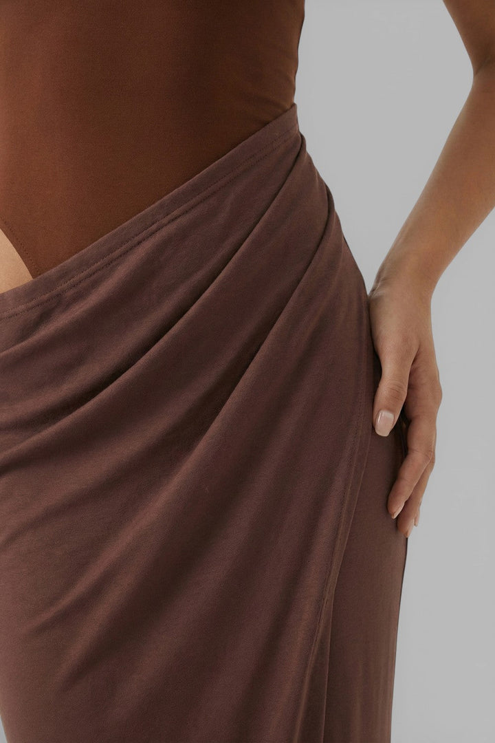 Veloura Draped Cutout Maxi Dress