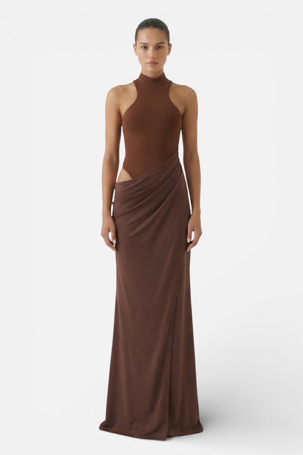 Veloura Draped Cutout Maxi Dress