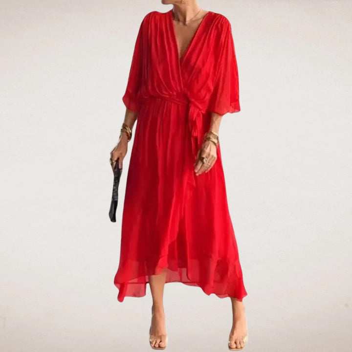 Juniper Draped Wrap Midi Dress