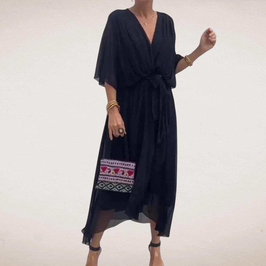 Juniper Draped Wrap Midi Dress