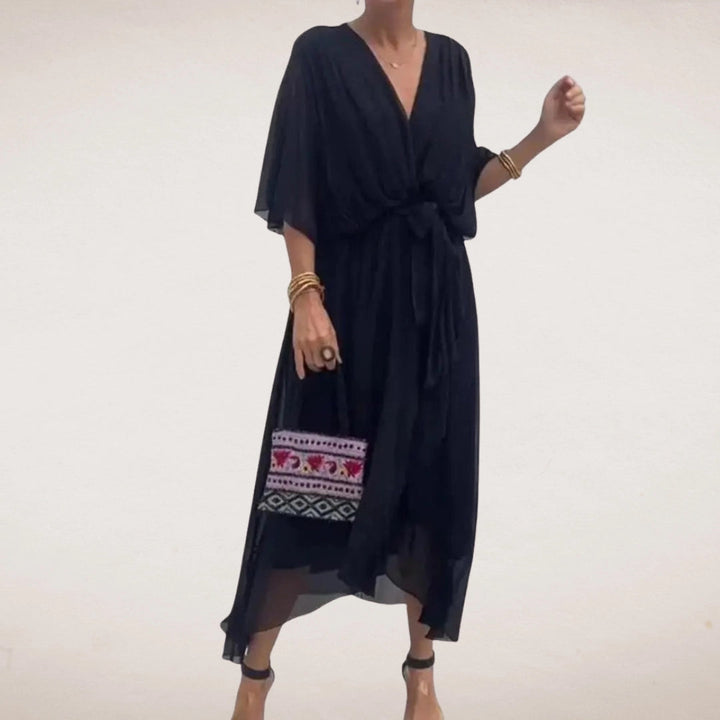 Juniper Draped Wrap Midi Dress