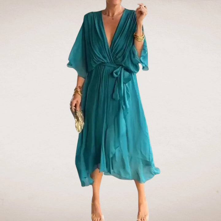 Juniper Draped Wrap Midi Dress