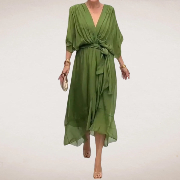 Juniper Draped Wrap Midi Dress
