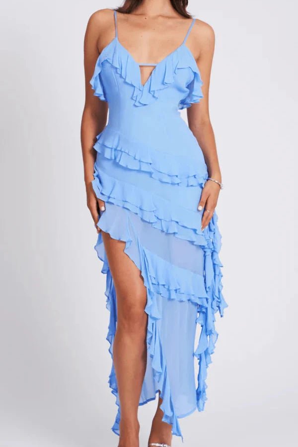 Seraphielle Ruffle Slit Maxi Dress