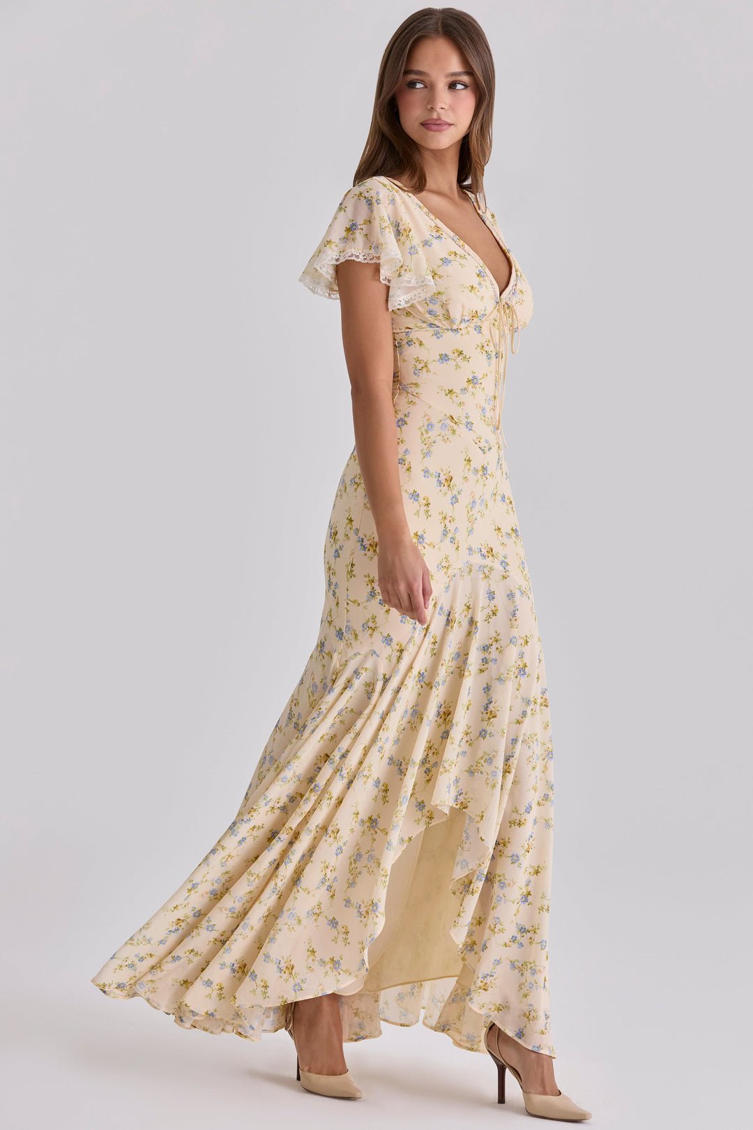 Aurelle Floral Ruffle Maxi Dress