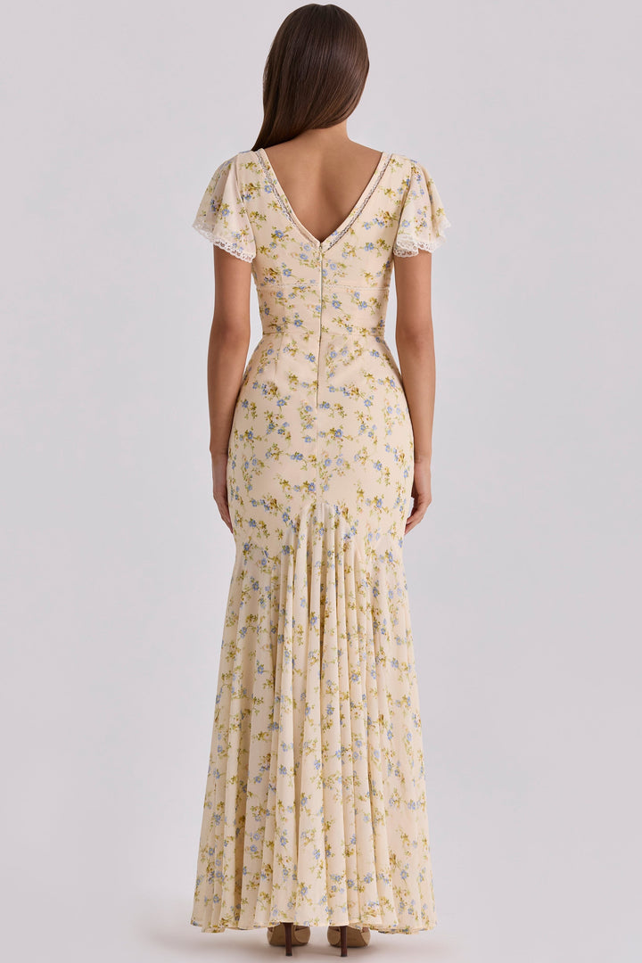 Aurelle Floral Ruffle Maxi Dress