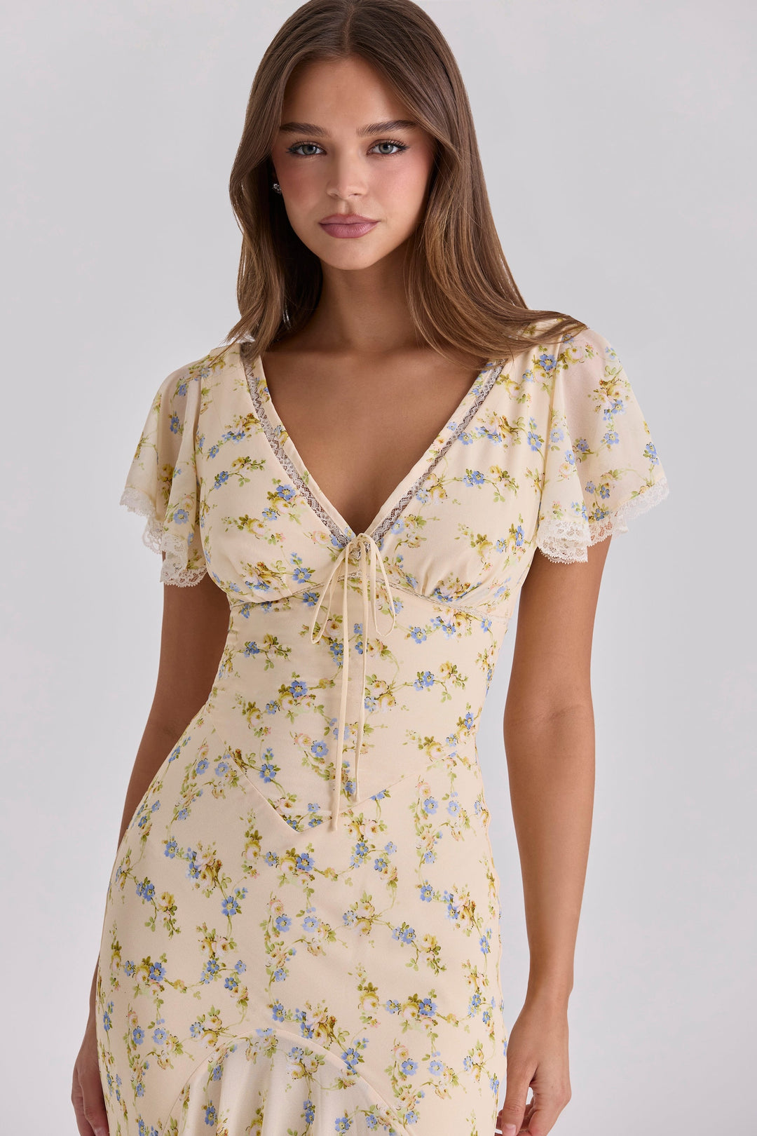 Aurelle Floral Ruffle Maxi Dress