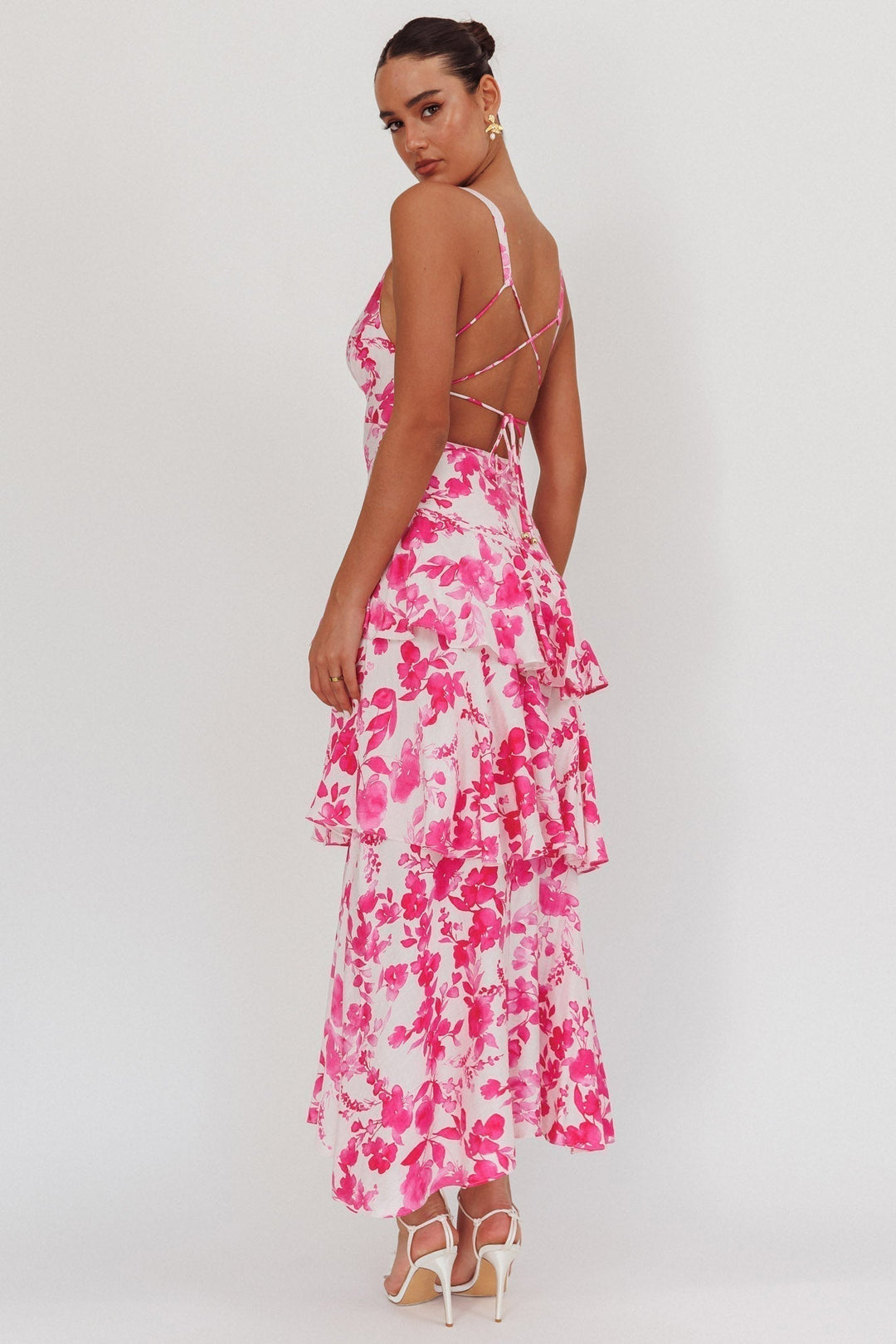 Rosavine Tiered Halter Maxi Dress