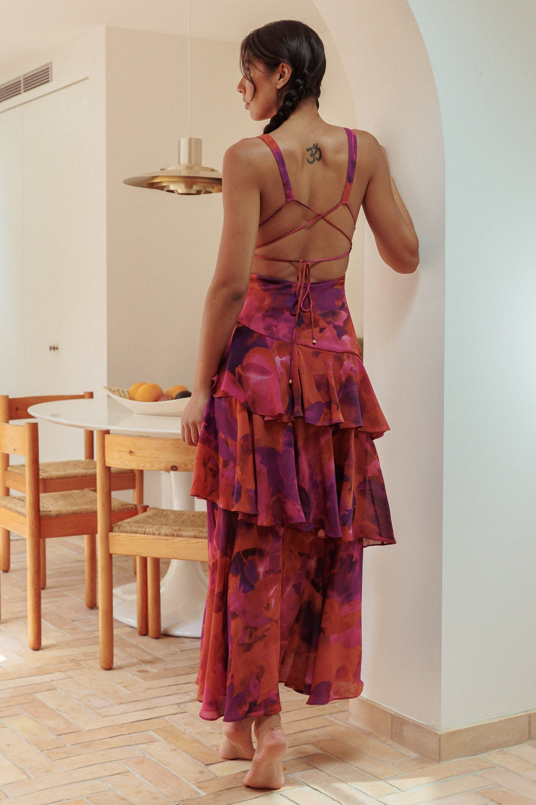 Rosavine Tiered Halter Maxi Dress