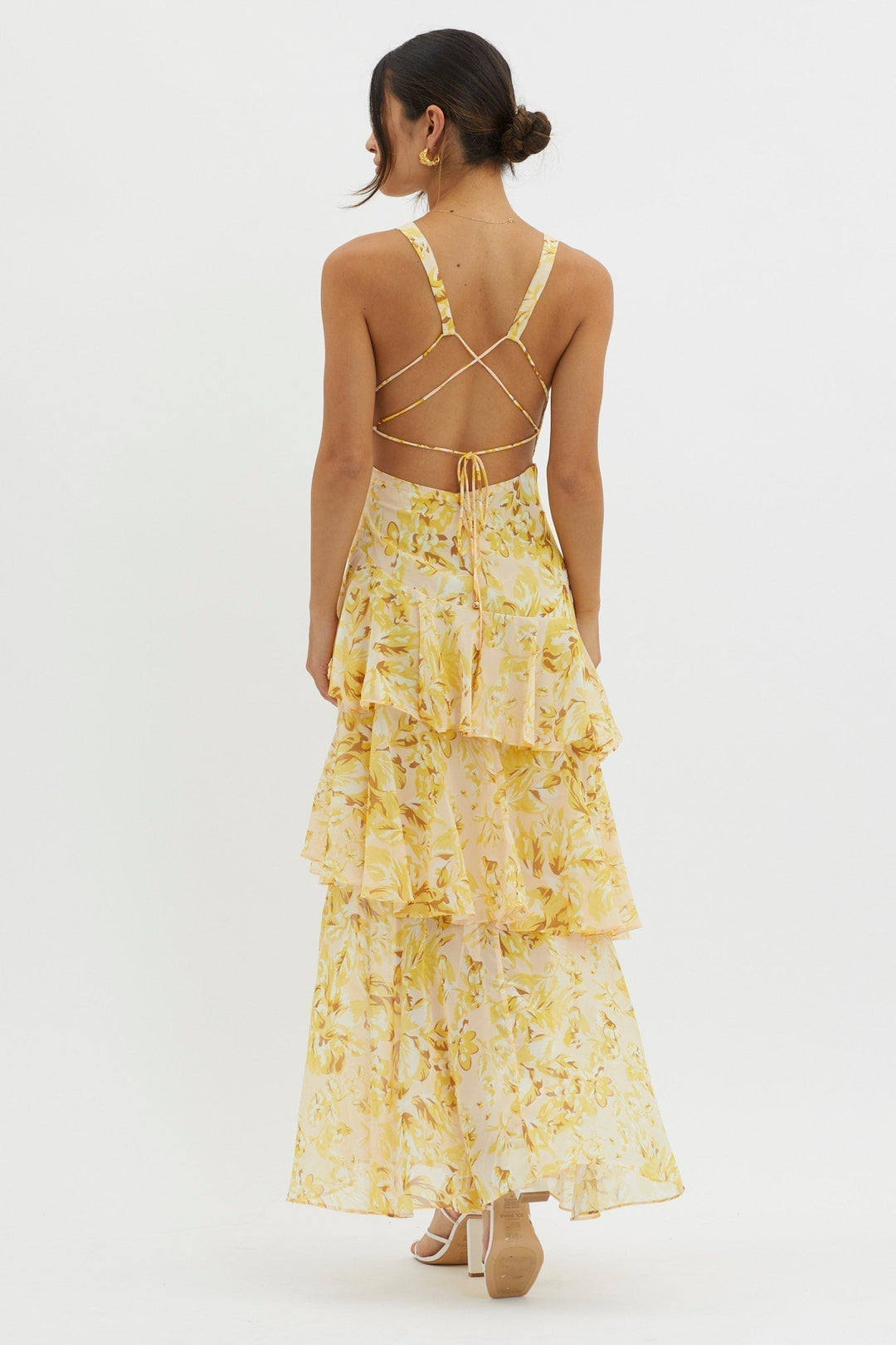 Rosavine Tiered Halter Maxi Dress