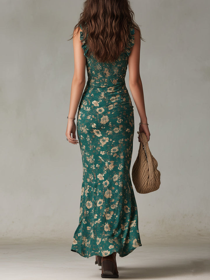 Selestine Floral Ruffle Maxi Dress