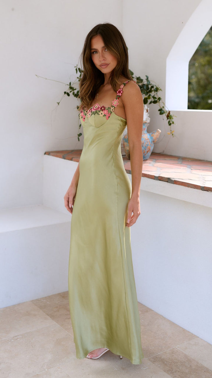 Millie Embroidered Slip Maxi Dress