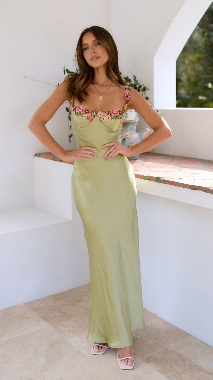 Millie Embroidered Slip Maxi Dress