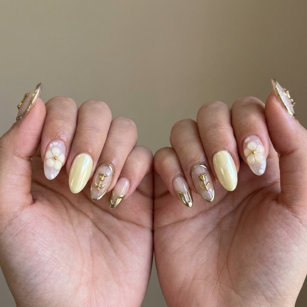 Pearl Blossom Press-On Nails